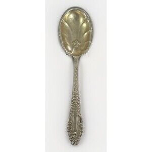 Whiting King Edward 1901 Sterling Silver Cream Spoon 5.5” Gold Wash Shell Bowl